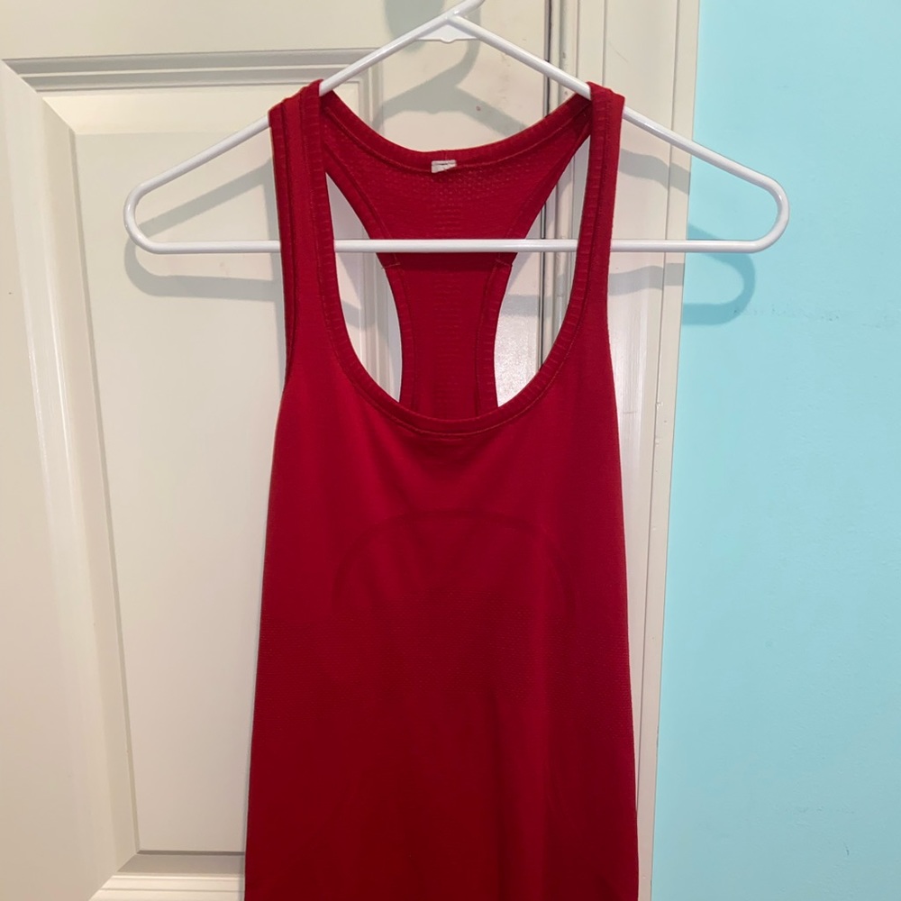 Lulu lemon red swiftly tech tank top